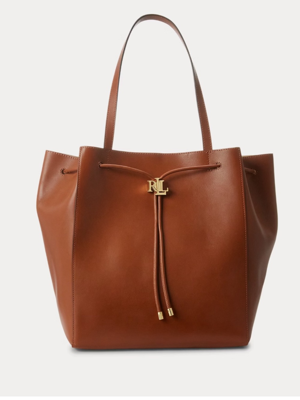 Ralph Lauren medium Andie chestnut color supple full grain leather shoulder bag - Picture 1 of 11